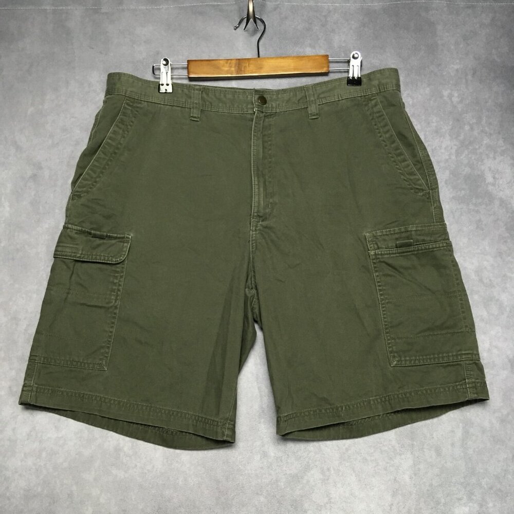 Columbia Mens Cargo Shorts size 36‎ to 38 Green Cotton Travel Hiking Outdoors